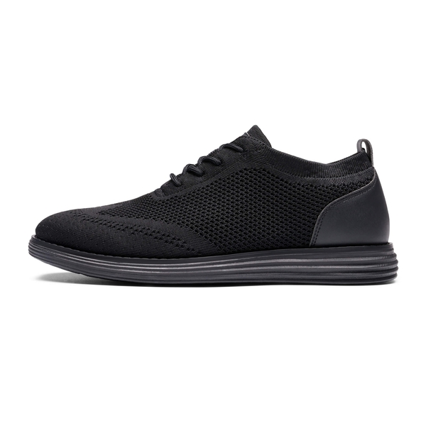 [KnitFlex Breeze+] Men's Breathable Mesh Oxford Sneakers - ALL BLACK - 2